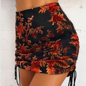 Tiger Mist Black Velvet Burnout Skirt